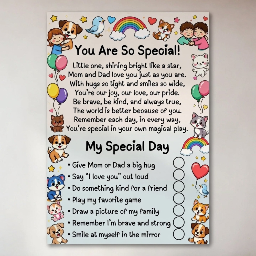 Colorful Inspirational Kids Erasble Checklist Comes With One Marker